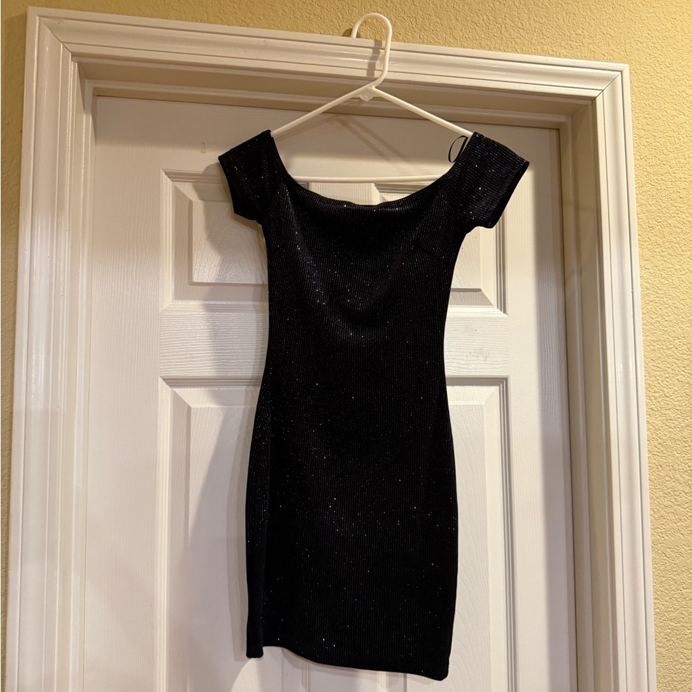 Windsor Black Glitter Mini Dress